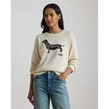 Lauren Ralph Lauren Intarsia-Knit Dachshund Cotton Jumper In Mascarpone Cream