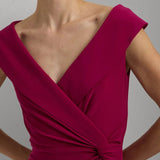 Lauren Ralph Lauren Jersey Off-the-shoulder Gown In Fuchsia Berry