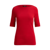Lauren Ralph Lauren Judy Elbow Sleeve Knit Top in Cruise Red
