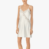 Lauren Ralph Lauren Lace Trim Signature Satin Chemise, Ivory