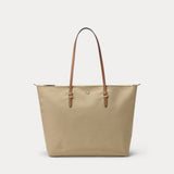 Lauren Ralph Lauren Large Nylon Keaton Tote Bag In Clay