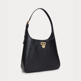Lauren Ralph Lauren Leather Large Tanner Shoulder Bag in Black