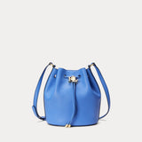 Lauren Ralph Lauren Leather Medium Andie Drawstring Bag England Blue