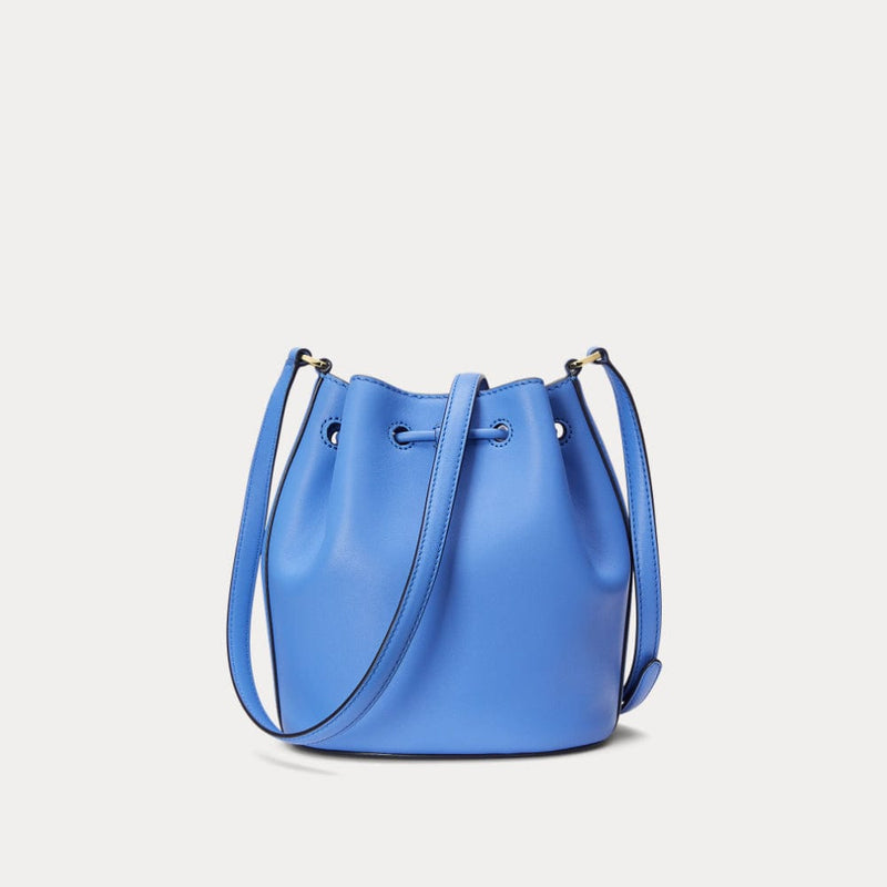 Lauren Ralph Lauren Leather Medium Andie Drawstring Bag England Blue