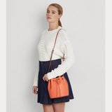 Lauren Ralph Lauren Leather Medium Andie Drawstring Bag Portside Coral
