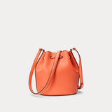 Lauren Ralph Lauren Leather Medium Andie Drawstring Bag Portside Coral