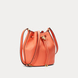 Lauren Ralph Lauren Leather Medium Andie Drawstring Bag Portside Coral
