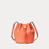 Lauren Ralph Lauren Leather Medium Andie Drawstring Bag Portside Coral