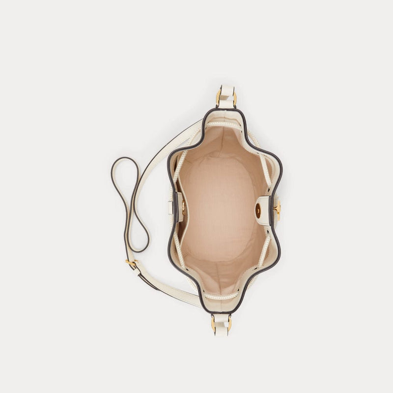 Lauren Ralph Lauren Leather Medium Andie Drawstring Bag Vanilla