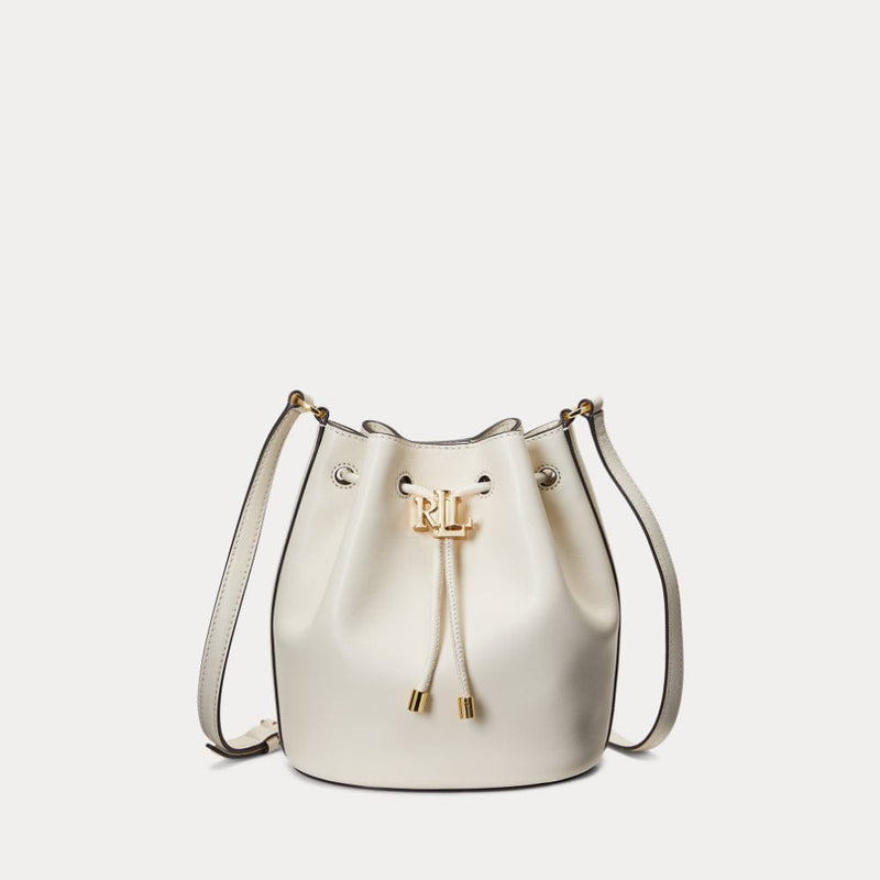 Lauren Ralph Lauren Leather Medium Andie Drawstring Bag Vanilla