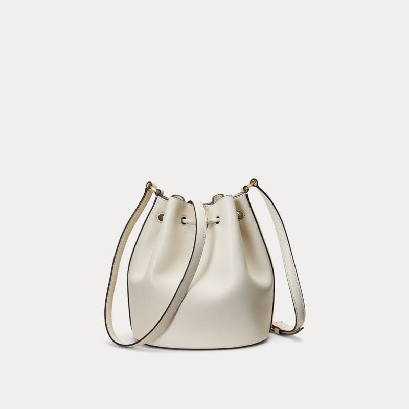 Lauren Ralph Lauren Leather Medium Andie Drawstring Bag Vanilla