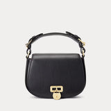 Lauren Ralph Lauren Leather Medium Tanner Crossbody Bag In Black