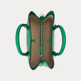 Lauren Ralph Lauren Leather Small Marcy Satchel Palm Leaf