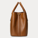 Lauren Ralph Lauren Leather Small Marcy Satchel Tan