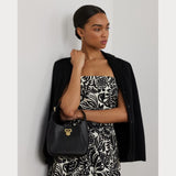 Lauren Ralph Lauren Leather Small Tanner Shoulder Bag in Black