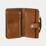 Lauren Ralph Lauren Logo-Debossed Leather Tech Wristlet Tan