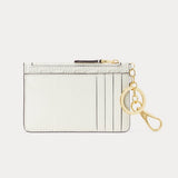 Lauren Ralph Lauren Logo-Debossed Leather Zip Card Case Vanilla