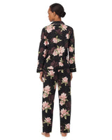 Lauren Ralph Lauren Long Sleeve Notch PJ Set In Black Flower
