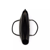 Lauren Ralph Lauren Medium Karly Crosshatch Leather Tote In Black