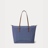 Lauren Ralph Lauren Medium Keaton Nylon Tote Bag in Carson Blue/Lauren Tan