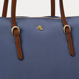 Lauren Ralph Lauren Medium Keaton Nylon Tote Bag in Carson Blue/Lauren Tan