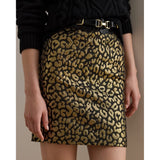 Lauren Ralph Lauren Metallic Ocelot Pencil Miniskirt
