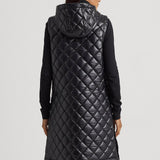 Lauren Ralph Lauren Metallic Quilted Long Gilet Black