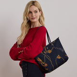 Lauren Ralph Lauren Nylon Medium Keaton Tote Bag In Navy