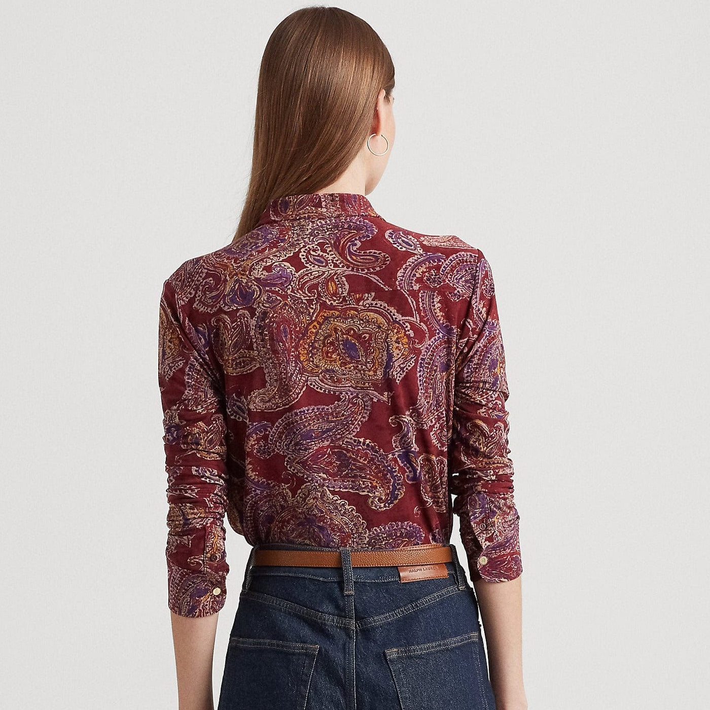 Lauren Ralph Lauren Paisley Stretch Jersey Shirt