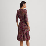 Lauren Ralph Lauren Paisley Surplice Jersey Dress