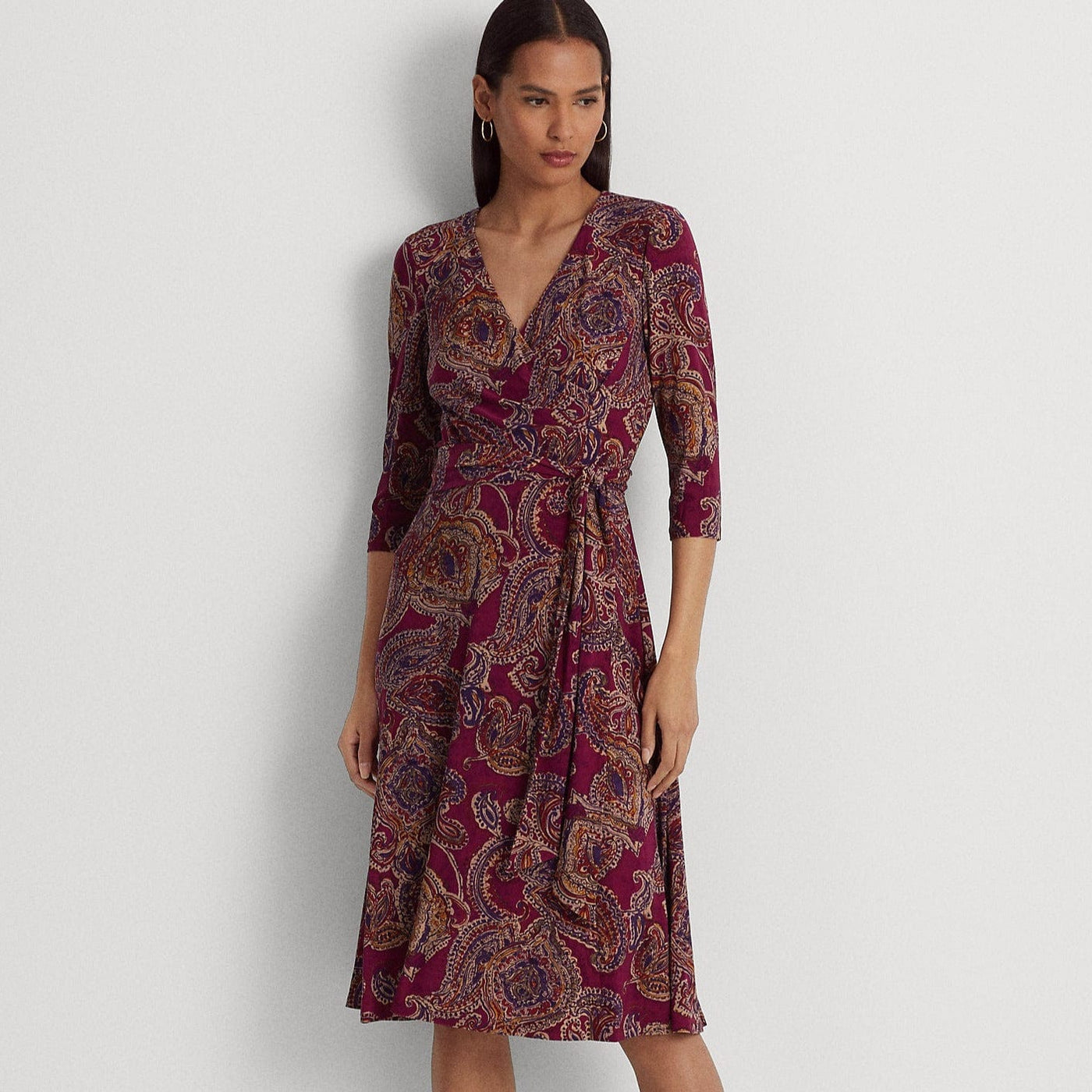 Lauren Ralph Lauren Paisley Surplice Jersey Dress Lauren Ralph Lauren Paisley Surplice Jersey Dress