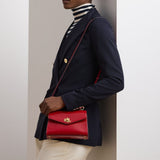 Lauren Ralph Lauren Patent Leather Small Farrah Satchel In Festive Red