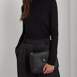 Lauren Ralph Lauren Pebbled Leather Medium Jamey Crossbody in Black