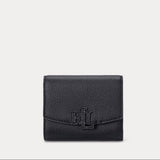 Lauren Ralph Lauren Pebbled Small Cameryn Flap Wallet In Black