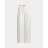 Lauren Ralph Lauren Pleated Linen-Blend Twill Trouser In White