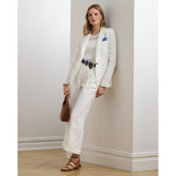 Lauren Ralph Lauren Pleated Linen-Blend Twill Trouser In White