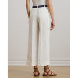 Lauren Ralph Lauren Pleated Linen-Blend Twill Trouser In White
