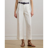 Lauren Ralph Lauren Pleated Linen-Blend Twill Trouser In White