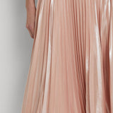 Lauren Ralph Lauren Pleated Metallic Chiffon Skirt Blush