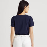 Lauren Ralph Lauren Pleated Stretch Jersey Tee