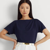 Lauren Ralph Lauren Pleated Stretch Jersey Tee