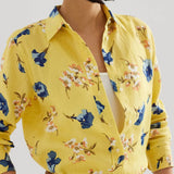 Lauren Ralph Lauren Relaxed Fit Floral Linen Shirt Yellow Multi