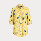Lauren Ralph Lauren Relaxed Fit Floral Linen Shirt Yellow Multi