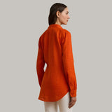 Lauren Ralph Lauren Relaxed Fit Linen Shirt In Orange Lily