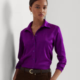 Lauren Ralph Lauren Satin Charmeuse Shirt in Purple