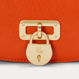 Lauren Ralph Lauren Scarf-Trim Medium Tanner Crossbody Bag In Orange Lily