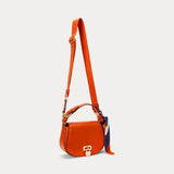 Lauren Ralph Lauren Scarf-Trim Medium Tanner Crossbody Bag In Orange Lily