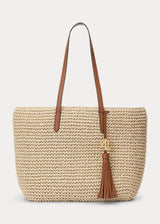 Lauren Ralph Lauren Straw Medium Whitney Tote