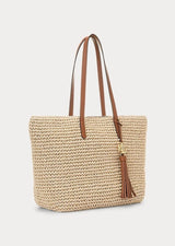 Lauren Ralph Lauren Straw Medium Whitney Tote