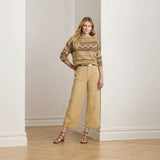 Lauren Ralph Lauren Stretch Chino Wide-Leg Cropped Trouser In Birch Tan